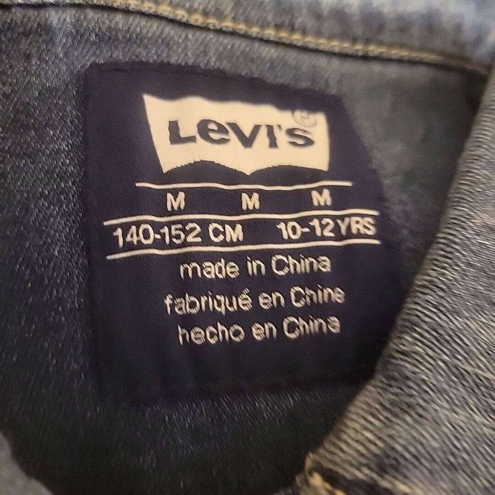 Levi's Denim Vest Youth 10-12 Blue Button‎ Up  Jean  Jacket